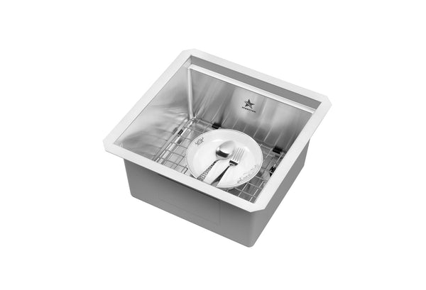 Workstation Ledge Undermount Single Bowl 304 Stainless Steel Kitchen Sink  (15 x 15)