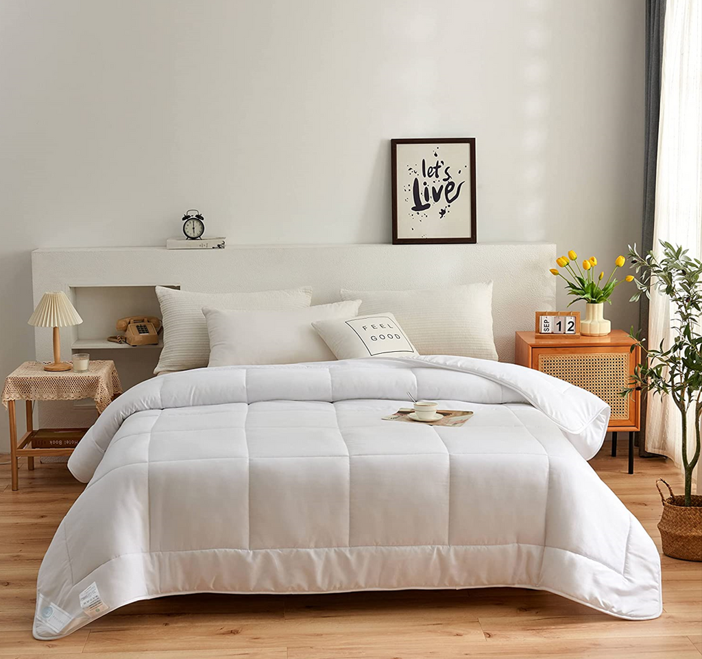 STARSTAR Bed Alternative Comforters for Home, Hotel, All Season Duvet Insert Filling Polyester, Fabric Microfiber Breathable Comforter Solid White