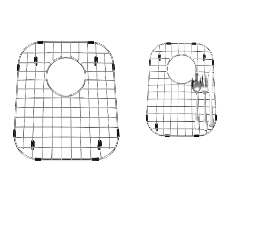 Starstar 60/40 Double Bowl Kitchen Sink Bottom Two Grids, Racks, Prote ...