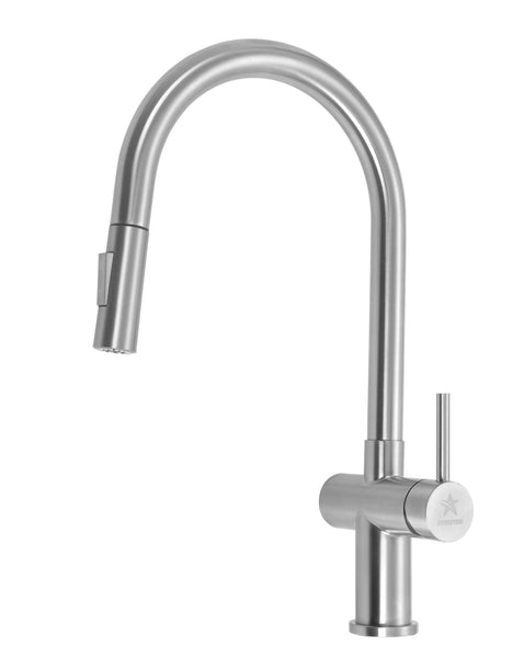 STARSTAR Kitchen/Yard/Bar/Laundry/Office Commercial Stainless Steel Faucet with Single Handle Single Lever Pull Down Sprayer