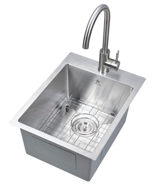 Starstar Drop-in Topmount 304 Stainless Steel Single Bowl Bar/Kitchen/Laundry/Yard/Office Sink