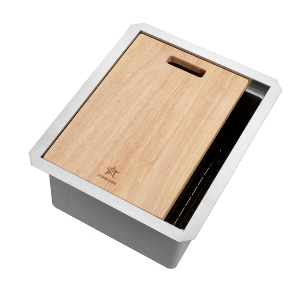Workstation Ledge Undermount Single Bowl 304 Stainless Steel Kitchen Sink  (16 x 18)