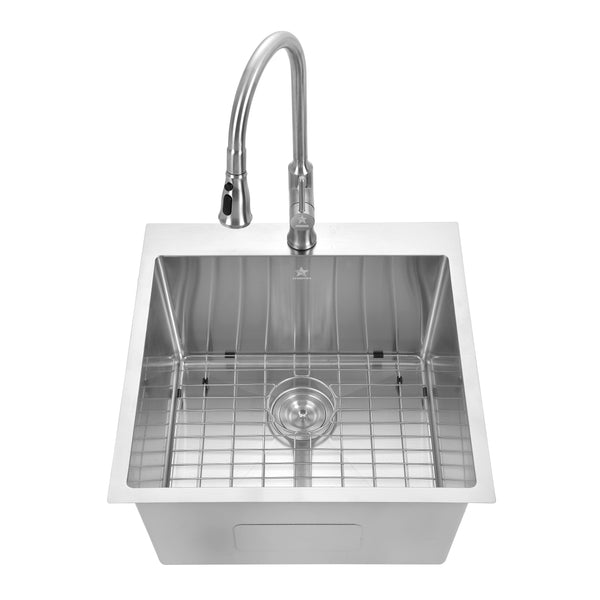 Starstar Drop-in Topmount 304 Stainless Steel Single Bowl Bar/Kitchen/Laundry/Yard/Office Sink