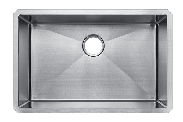 28" Undermount Stainless Steel Single Bowl Kitchen Sink With Grid